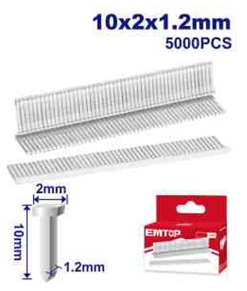 Brad Nails 5000pcs, 10mm Length, 2.0mm Head, ESGU1001 Compatible